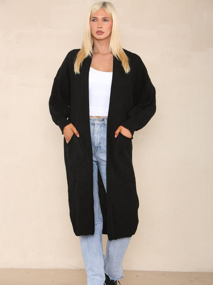 Women's Knitted Chunky Cardigans With Ballon-Saleeve