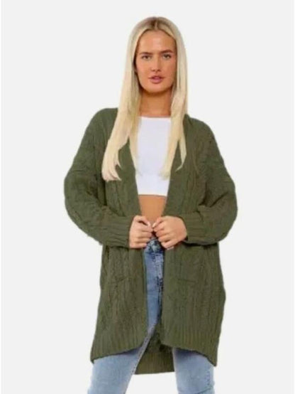 Long Sized womens KNITTED Cardigans Front open