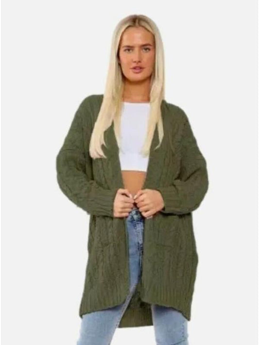Long Sized womens KNITTED Cardigans Front open