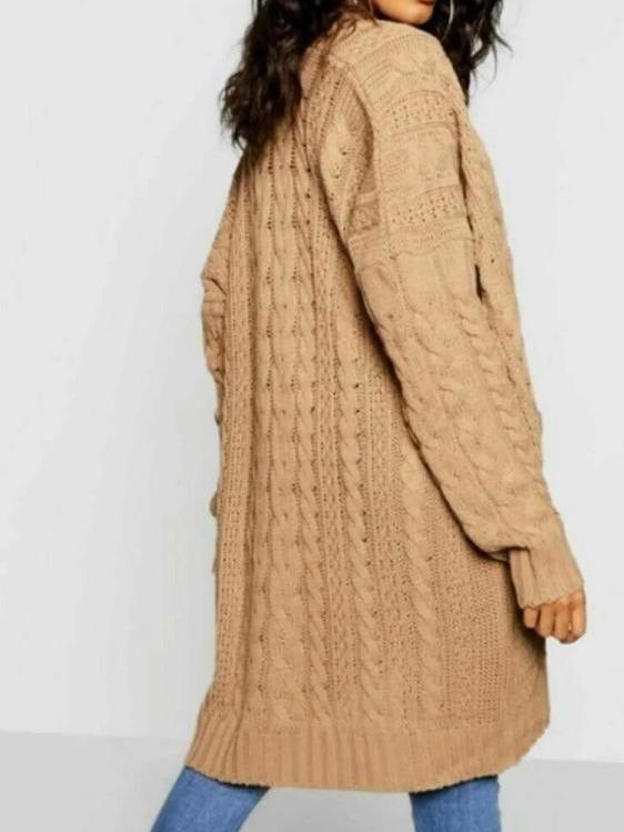 Long Sized womens KNITTED Cardigans Front open