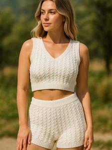 Ladies Crochet Knitted Top and Short
