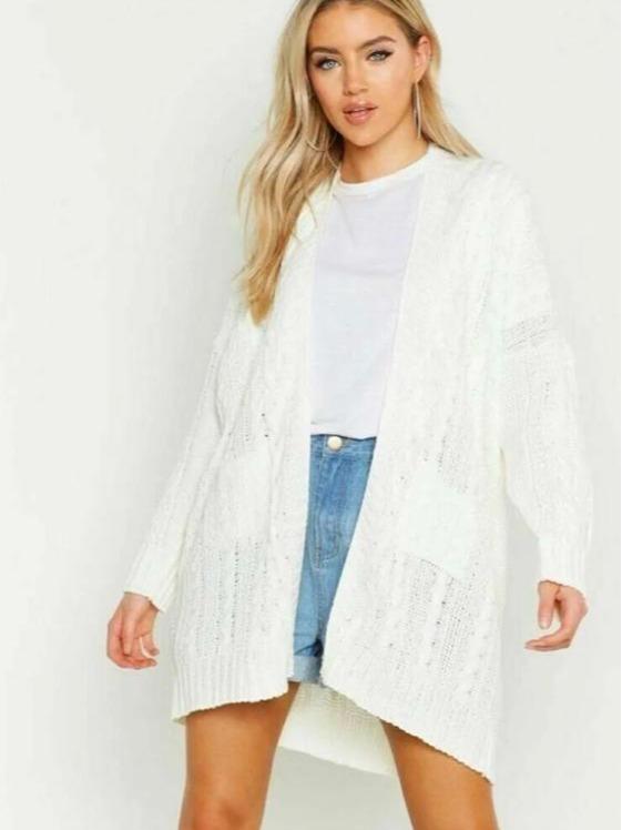 Long Sized womens KNITTED Cardigans Front open