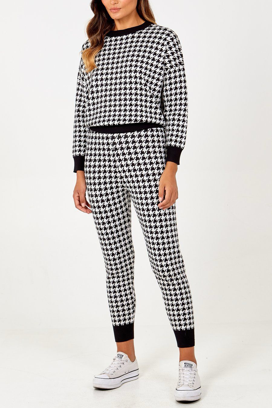 womens lounge wear tracksuit with DOGTOoTh print