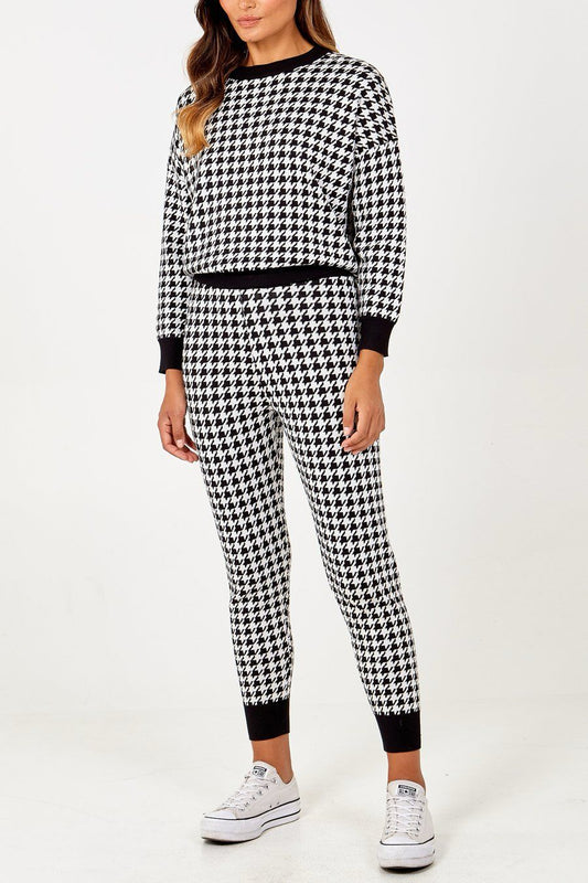 womens lounge wear tracksuit with DOGTOoTh print