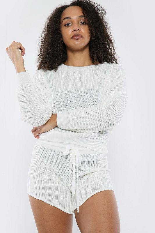2 Piece Top Shorts Co Ord Set Ladies New LoungeWear