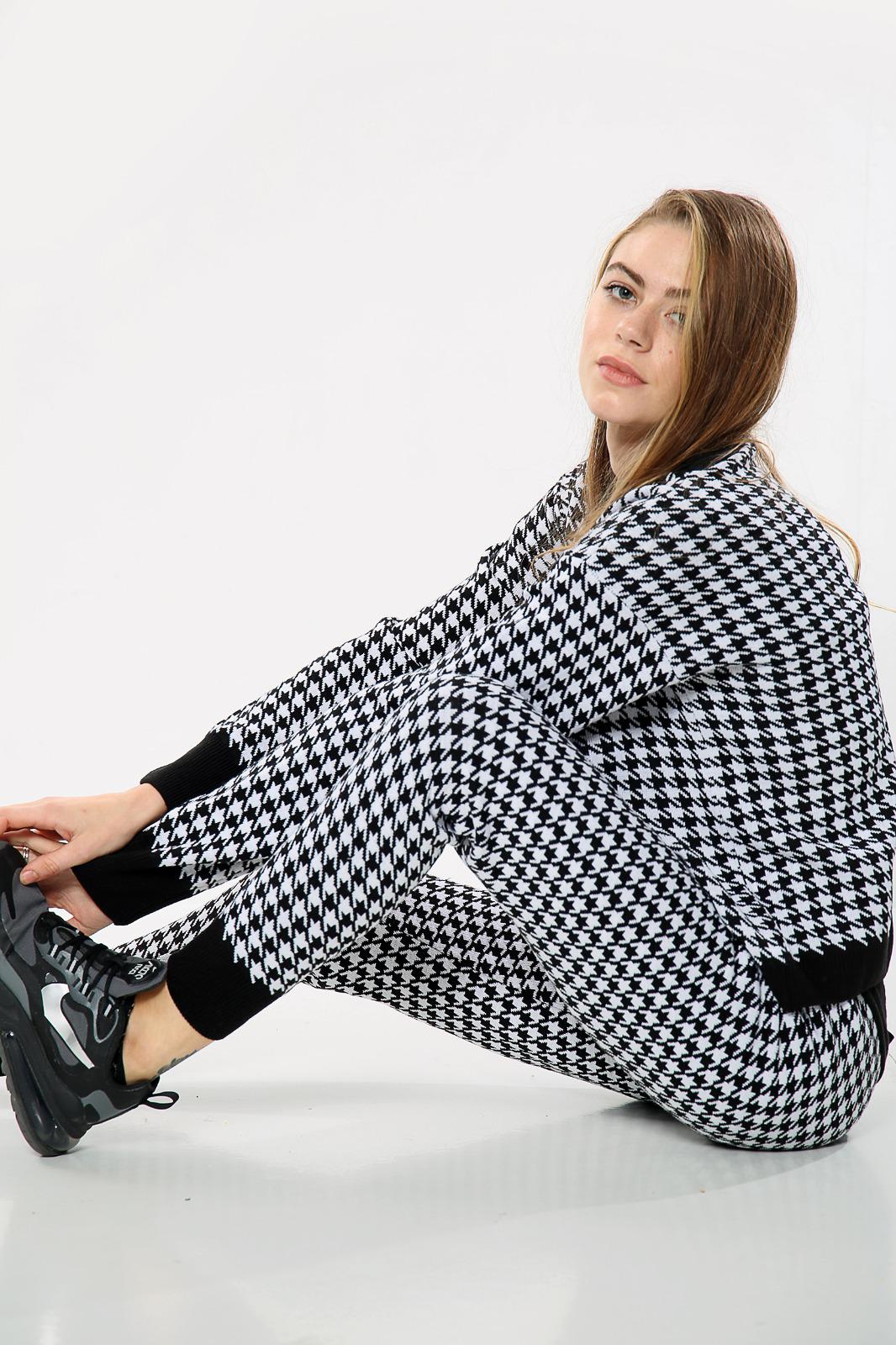womens lounge wear tracksuit with DOGTOoTh print