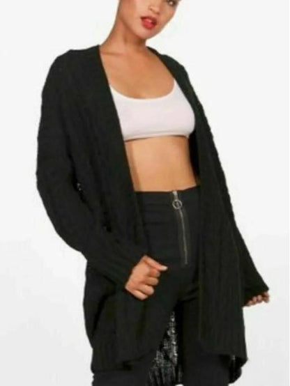 Long Sized womens KNITTED Cardigans Front open