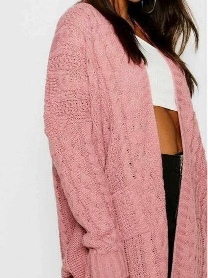Long Sized womens KNITTED Cardigans Front open